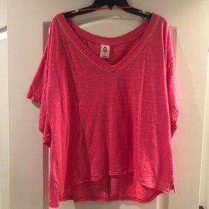Free People Hot pink oversized Vneck